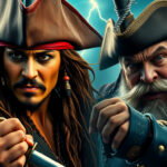 **A Clash of Legends: Captain Jack Sparrow vs. Captain Davy Jones in Stunning 4K**