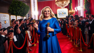 Celebrating Triumph: Jennifer Coolidge Shines as Best Supporting Actress at the 2023 Golden Globe Awards