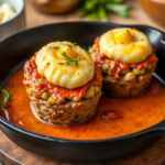 Deliciously Mini: Crafting Turkey Meatloaf Cups with Sweet Potatoes in Cast Iron