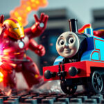 Epic Showdown: Thomas the Tank Engine Takes on Iron Man in a Riveting Lego Stop-Motion Adventure