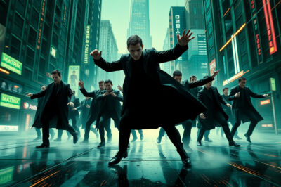 The Epic Clash: Neo Takes on Smith's Clones in The Matrix Reloaded - Open Matte Edition