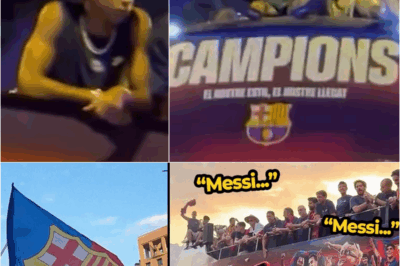 🎉Barcelona Fans Erupt with “MESSI MESSI” Chants During League Celebrations – See the Unforgettable Moments!