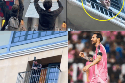 ⚽ Humble Messi Waves to San Jose Fans from Hotel Balcony at Santana Row – A Heartwarming Football Moment!