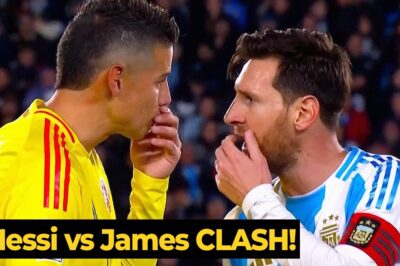 😡 On-Field Drama Unleashed: Messi and James Rodriguez Clash in Fiery Argentina vs Colombia Battle! ⚽🔥