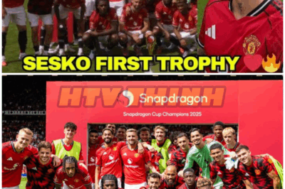 Benjamin Sesko Lifts His First Trophy At Manchester United❤️ WELCOME HOME.  – HTT