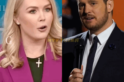 MUSIC WORLD ERUPTS: MICHAEL BUBLÉ CLAPS BACK AT KAROLINE LEAVITT — “YOU DON’T HAVE THE RIGHT TO REWRITE WHO I AM!” — HIS EXPLOSIVE RESPONSE IGNITES A CULTURAL FIRESTORM!