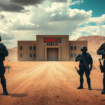 Confronted by Mysterious Armed Guards at Area 51's Hidden Entrance: A Wild Encounter!