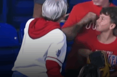 Dad SHOVES Karen trying to steal baseball from kid in Phillies vs Marlins game