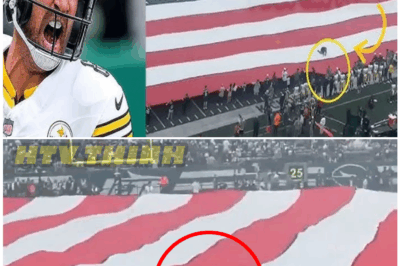 🦊 “NFL CHAOS IN THE SKY: Man TRAPPED on Giant American Flag Before Steelers vs. Jets Game — Fans SCREAMING, Officials PANICKING, and What Happened Next Will STUN You!” 💥