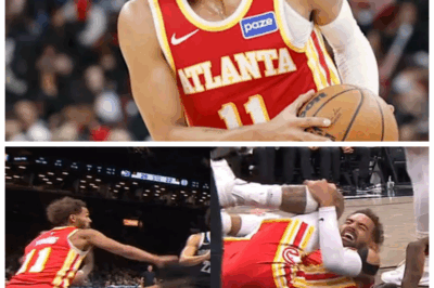 🐘 😨 Trae Young SCREAMS in Pain After Freak Collision vs Nets — Medical Staff FEARED Torn Ligaments as Teammate Fell Directly Into His Knee 👇 The crowd gasped as Trae’s body folded awkwardly beneath the weight of his own teammate. You could feel the panic ripple through the court — a superstar brought to his knees, literally. “Greatness has enemies — sometimes they wear the same jersey.”