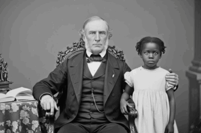 🐻 Experts enhanced this 1858 photo, and discovered it was used to justify the auction of a child slave