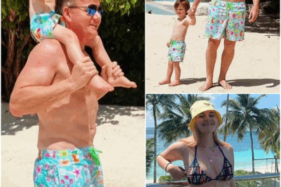 Wow: Gordon Ramsay stole some time on his getaway to treat his followers to a look at his age-defying physique while larking around with son Oscar, two, in the Maldives