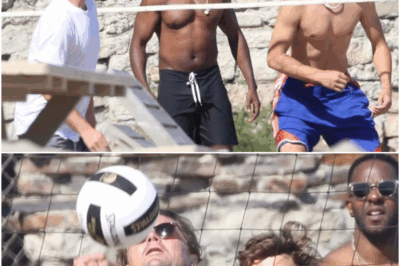 Fun in the Sun! Leonardo DiCaprio and Shirtless Ansel Elgort Play Beach Volleyball in Malibu