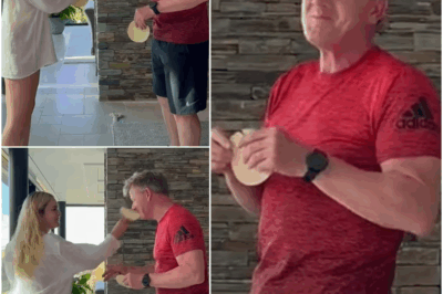 Gordon Ramsay gets slapped in the face with a tortilla wrap by his daughter Holly as they create a hilarious TikTok video