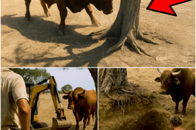 Bull Acted Aggressive Towards Tree on Field, Farmer Dug Hole and Turned Pale!