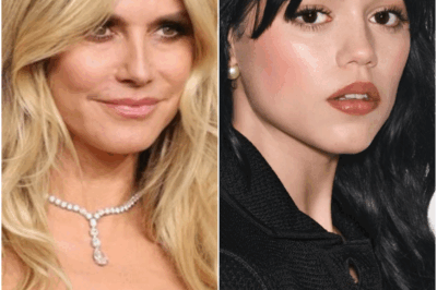 Heidi Klum puts on a racy display in a sheer lace catsuit as she joins glamorous Gwendoline Christie and Jenna Ortega at Christian Louboutin Paris Fashion Week show
