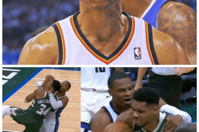 🐘 NBA Eruption: Russell Westbrook’s Aggressive Tackle on Giannis Ignites Intense On-Court Drama! 🔥 The game exploded into chaos when Westbrook lunged at Giannis, triggering a heated exchange that left fans buzzing and players fuming. “When emotions boil over, the true nature of competitors is revealed,” but what shocking consequences will this fiery moment bring? The court is a powder keg ready to blow!👇