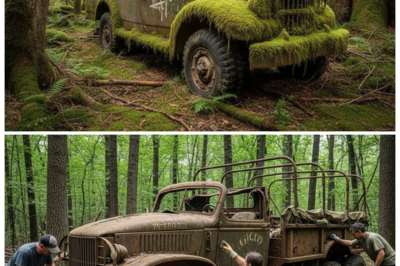 🚚 “Lost for 80 Years in the Forest — A WWII Military Truck Finally Uncovered! What They Found Inside Will Shock You!” A WWII military truck, lost in the forest for 80 years, has finally been uncovered, and what was found inside is more shocking than anyone could have imagined. Experts not only discovered the perfectly preserved truck, but also hidden military documents, rare equipment, and unexplained items that suggest the vehicle was part of a secret mission. What was uncovered during the restoration process raises chilling questions about its true purpose during the war 👇