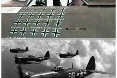“When German Aces Laughed at the Thunderbolt 😏 The ‘Flying Brick’ Turned Beast — Diving at 550 MPH 🛩️ and Unleashing a Mid-Air Massacre That Left Smirking Pilots Scrambling for Their Lives” — Survivors whispered that the moment the oversized P-47 dropped like an iron hammer, the skies erupted into panic, betrayal, and shattered pride as Luftwaffe hotshots realized too late that their arrogance had invited a storm of roaring metal vengeance 👇