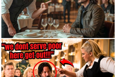 “RESTAURANT RECKONING 🍽️ Waiter Sneers at a ‘Nobody’—Only to Discover the Man He Mocked Is the SECRET OWNER, Triggering a Shockwave of Panic, Power, and Instant Regret in This Outrageous Hollywood-Style Showdown 🔥” In this wild tabloid-style tale, diners watched the smug server strut around like a king until Keanu quietly dropped the truth like a luxury chandelier, freezing forks mid-air as the waiter’s confidence crumbled into pure panic the moment he realized who REALLY signed his paycheck 👇