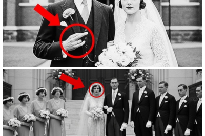 This 1920 Wedding Picture Looks Joyful — Until You See the Bride’s Expression  Archavist Dr.Helen Morrison carefully examined the contents of the donated collection that had arrived at the Chicago Historical Society that morning.  The materials came from the estate of retired photographer Vincent Castayano, whose family had operated one of Chicago’s most prestigious wedding photography studios from 1915 to 1968.  The collection contained thousands of wedding photographs spanning five decades of Chicago’s social history.  Among the meticulously preserved images, one photograph immediately drew Morrison’s attention.  The formal wedding portrait dated June 12th, 1920 showed what appeared to be a typical upper class wedding ceremony of the postworld war I era.  The image radiated the optimism and celebration characteristic of the Roaring 20s when American society was eagerly embracing prosperity and modernity after the hardships of war.  The photograph depicted a large wedding party arranged on the steps of St.  James Cathedral, one of Chicago’s most fashionable churches.  The groom, a handsome man in his late 20s, wore a perfectly tailored morning coat with striped trousers and white gloves.  His bride appeared to be in her early 20s, dressed in an elaborate silk wedding gown with intricate bead work and a cathedral-length train.