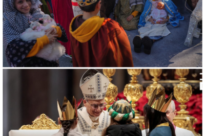 👑 Pope Leo XIV Meets Youth in Three Wise Men Costumes at Vatican Peace Mass—and What Looked Like Playful Pageantry Allegedly Became a Symbolic Showdown of Faith, Future, and Fear as Smiles, Gestures, and a Single Embrace Sent Shockwaves Through the Crowd — In a sly tabloid narrator’s cadence, whispers claim the Pope’s warm laugh masked a pointed message, that honoring youthful courage in costume was a quiet dare to a restless world, leaving elders blinking and believers wondering who the real kings of tomorrow are 👇