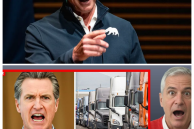 🚛 HIGHWAY EXODUS — CALIFORNIA GOVERNOR IN FULL PANIC AS THOUSANDS OF TRUCKERS ABANDON SHIPS, LEAVING EMPTY FREEWAYS AND A SUPPLY CHAOS NIGHTMADE 📦 The narrator sneers as dawn breaks over silent depots and deserted rigs, whispering that drivers are fleeing taxes, rules, and red tape like a sinking vessel, while insiders claim Sacramento never saw the revolt coming and store shelves start to look eerily bare 👇