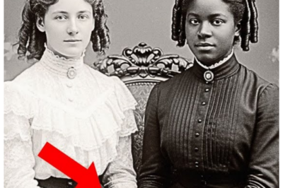 It was just a studio photo of two young women, but look closely at what they’re holding in their hands. The photograph arrived at the Georgia Historical Archive in a donation box from a recently closed antique shop in downtown Atlanta. Among dusty picture frames and forgotten trinkets, archavist Lauren Mitchell found it tucked inside a cracked leather portfolio, a studio portrait from 1895, surprisingly well preserved despite its age. Lauren carefully removed the photograph and placed it under her desk lamp. The image showed two young women, both appearing to be 16 or 17 years old, seated side by side on an ornate Victorian sati. What immediately struck Lauren was their positioning, a white girl and a black girl, sitting together in a formal studio portrait during an era when such photographs were virtually unheard of in the South. The white girl wore a high-colored white blouse with delicate lace trim, her light hair pulled back in the Gibson girl style popular at the time. The black girl wore a similar blouse, equally elegant, her hair styled with careful attention. But what truly captured Lauren’s attention was their hands.