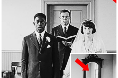 This 1925 wedding photo has been restored — and what appeared in the mirror shocked historians