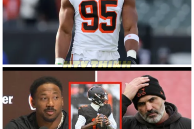 🙊 Myles Garrett’s Bold Stand: The Clash Between Loyalty and Sabotage in the NFL 🔥🌀  In a gripping confrontation that could reshape the future of the Cleveland Browns, star defensive end Myles Garrett publicly called out head coach Kevin Stefanski after he controversially pulled rookie quarterback Shedeur Sanders during a critical two-point conversion attempt against the Titans. As tensions rise within the team, Garrett’s bold statement highlights a brewing conflict that threatens to unravel the very fabric of the franchise. With the clock ticking down on their season, the stakes have never been higher for Shedeur, who faces not only the pressures of performance but also the looming threat of betrayal from within. As whispers of sabotage echo through the locker room, one haunting question remains: will the Browns unite to overcome their internal strife, or will the shadows of dissent consume them all? The fate of the team hangs in the balance. 👇