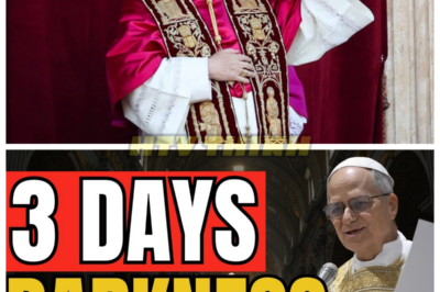 🙊 Three Days of Darkness: Pope Leo XIV’s Chilling Prophecy Finally Revealed 🌑⏳  In a shocking revelation that has the world on edge, Pope Leo XIV breaks his silence to unveil the haunting prophecy of the Three Days of Darkness, a warning that has been concealed for generations. This ominous message details not only the origins and implications of this chilling prophecy but also the urgent preparations needed for what may lie ahead. As global unrest and spiritual turmoil escalate, the countdown to this dark event grows ever closer. Will humanity heed the call to prepare spiritually and physically, or will they remain in the shadows of ignorance? The time for complacency is over—are we ready for the darkness that awaits? 👇