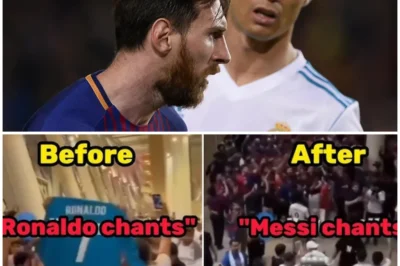Messi Chants Explode in Supercopa Final as Ronaldo Breaks Down in Tears After Barcelona Shocks Real Madrid The Supercopa final between Barcelona and Real Madrid wasn’t just another clash of titans—it became a moment of emotional chaos that shook the football world. As Barcelona triumphed over Madrid, Lionel Messi’s name rang out from the stands, with fans chanting his legendary name in unison. But the real drama unfolded as Cristiano Ronaldo, the iconic Real Madrid star, was seen crying on the sidelines, his pain impossible to hide. What led to this emotional breakdown from Ronaldo, and what does it mean for the future of Madrid? The Messi vs. Ronaldo rivalry has never felt more intense, and this Supercopa final was the stage for a shocking new chapter. 👇