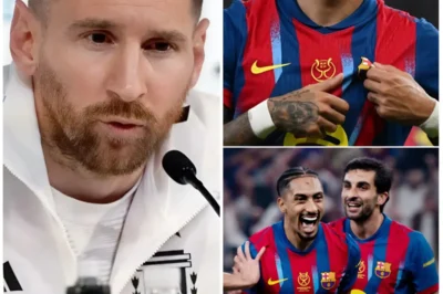 Legend Lionel Messi has spoken after Barcelona’s agonizing 3-2 victory over Real Madrid at the King Abdullah Sports City Stadium, releasing an extremely forceful statement that left Real Madrid and all those who doubted in silence. Messi roared: “This match is the answer to all those who dared to doubt Raphinha’s character. Under the suffocating pressure of the Real Madrid defense, he stood firm as a rock. Raphinha does not need applause, he only needs the ball to close the match. That is the essence of a true leader!” And what Raphinha did next… made Messi feel even more proud and left everyone with their mouths open 👇👇