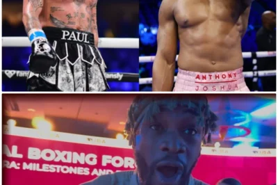 “Deontay Wilder’s Last Stand: Will Jake Paul and Anthony Joshua Conspire Against Him?” In a shocking twist that has left fans reeling, Deontay Wilder prepares for what could be his last stand against the dual threat of Jake Paul and Anthony Joshua. As rumors of a conspiracy swirl, Wilder must navigate a treacherous landscape filled with betrayal and unexpected alliances. With the clock ticking and the pressure mounting, will he rise to the occasion or crumble under the weight of expectation? The boxing world is on edge, waiting to see if this legendary fighter can reclaim his glory or if he will become a cautionary tale in the annals of sports history. This is more than just a fight; it’s a saga of survival!👇