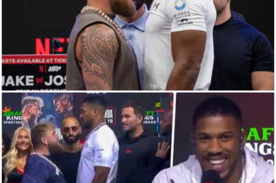 “Fists and Fury: The Shocking Showdown Between Joshua and Paul!”  Hold onto your seats! The tension between Anthony Joshua and Jake Paul reached a boiling point at their recent press conference, where insults flew like punches and egos clashed in a spectacle that could rival any Hollywood blockbuster! As Joshua fights to protect his legacy, Paul’s relentless taunts threaten to unravel the very fabric of what it means to be a true fighter. This isn’t just a pre-fight press conference; it’s a dramatic saga filled with betrayal, ambition, and the unexpected twists that could leave fans gasping for breath! 👇