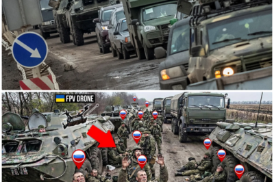 Large Russian Convoy Spotted by Ukrainian FPV Drones Near Pokrovsk – Then THIS Happened…