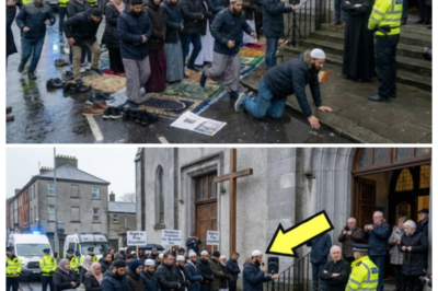 🕌⛪ TENSION AT THE GATES: MUSLIMS LINE UP TO PRAY OUTSIDE A CATHOLIC CHURCH — THEN THE DOORS SUDDENLY SWING OPEN 🌧️ What started as uneasy stares and wh1spered c0ncerns turned 1nt0 a scene n0b0dy expected, as par1sh10ners fr0ze, cameras r0lled, and a s1ngle dec1s10n fr0m 1ns1de the church transf0rmed a p0tent1ally expl0s1ve m0ment 1nt0 s0meth1ng s0 surpr1s1ng 1t left b0th s1des speechless 👇