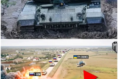 They were supposed to be unstoppable. After months of buildup, Russian “INVINCIBLE” T-90M Tanks break through Ukrainian drone defenses and finally rolled into Donetsk—Putin’s high-tech pride, hoarded like secret weapons. But within 24 hours, they vanished into smoke. Russian “INVINCIBLE” T-90M Tanks break through Ukrainian drone defenses—only to hit mines, artillery, and swarms of FPVs that turned Moscow’s billion-ruble plan into burning scrap. Over 11,200 Russian tanks have been lost, but this failure stings deeper: it wasn’t old Soviet junk. It was their best. And now, the myth of steel supremacy is melting fast under drone-age warfare.