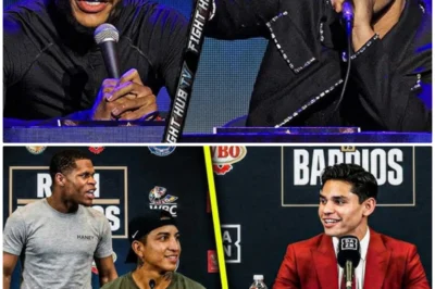 “The Press Conference Meltdown: Devin Haney’s Fiery Speech Leaves Fans in Shock!” When Devin Haney spoke up at the press conference, it wasn’t just words; a whirlwind of emotions erupted. The verbal sparring and tension among the fighters created an atmosphere that was beyond imagination. Who will triumph in this escalating showdown? 👇